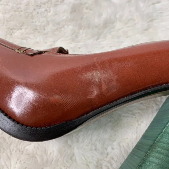 Fendi Women's Brown Leather Platform Pumps Heels Size 38 1/2 - Picture 9 of 15